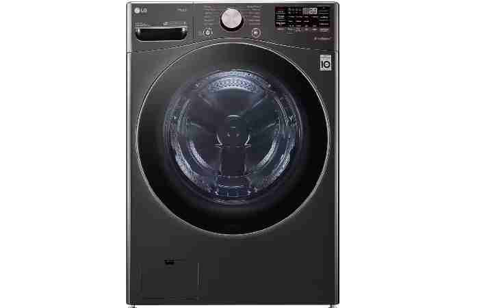 LG 4.5 Cu. Ft. Stackable SMART Front Load Washer in Black Steel with Steam and TurboWash360 Technology